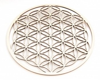 Wandhanger Bloem des Levens - Levensbloem - Flower of Life - Berkenhout - 6 cm