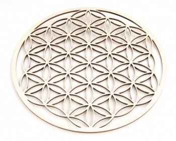 Wandhanger Bloem des Levens - Levensbloem - Flower of Life - Berkenhout - 18 cm