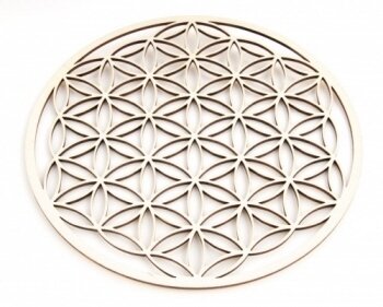 Wandhanger Bloem des Levens - Levensbloem - Flower of Life - Berkenhout - 22 cm