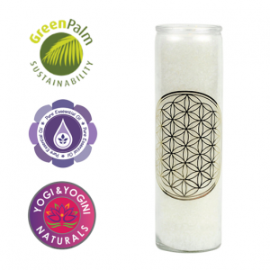 Geurkaars stearine wit Flower of Life - Levensbloem