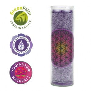 Geurkaars stearine paars Flower of Life - Levensbloem