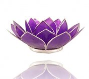 Theelicht houder met gouden rand - chakra 7 - violet